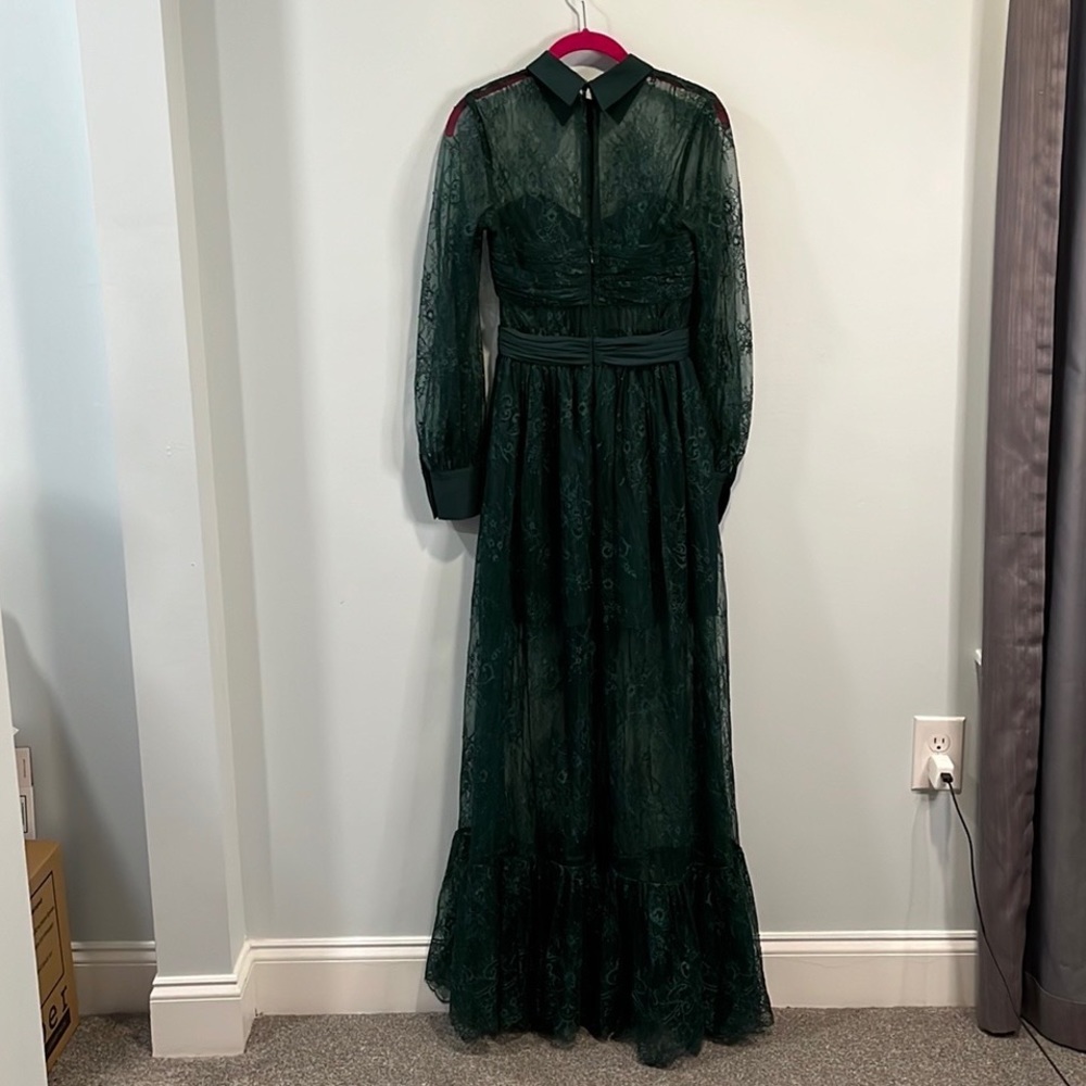 Self-Portrait Gathered Chantilly lace maxi dress UK4/US0 - Picture 6 of 6